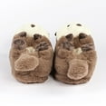 thumbnail image 4 of Oooh Geez Womens Funny Fluffy House Slippers, Otter One, Cute Shoes with Grippers, S, 4 of 7