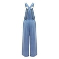 thumbnail image 6 of Rompers for Women Summer Fashion Overalls Solid Oversize Denim Pokets Splicing Casual Zipper Fringe Jeans Overalls Rompers Jumpsuits for Women Summer, 6 of 6