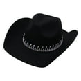 thumbnail image 5 of Wide Brim Hat Summer Photo Props Western Cowboy Hat for Travel Beach Outdoor Black, 5 of 9