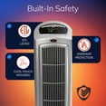 thumbnail image 4 of Lasko 755320 Silver 1500W 2 Speed, Oscillating, Remote, Timer Ceramic Tower Space Heater, 4 of 17
