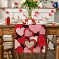 thumbnail image 2 of Black Pink Love Heart Valentine's Day Table Runner, Seasonal Anniversary Kitchen Dining Table Decoration for Home Party Decor Black , Table Runner Black , Table Runner, 2 of 7