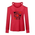 thumbnail image 4 of Pompotops Blouse Décontractée Imprimée Sexy à Manches Longues Col en V Épaules Dénudées T-Shirt, 4 of 4