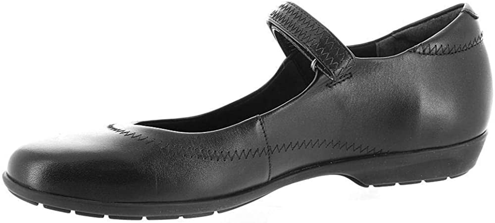 6  Adjustable 5 Crocs Mary Jane Leather Shoes Black Junior Women size 2 4 