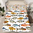 thumbnail image 2 of Feelyou Bass Pike Fish Queen Sheet Sets, Rustic Farmhouse Bed Set, 4-Piece, 2 of 7