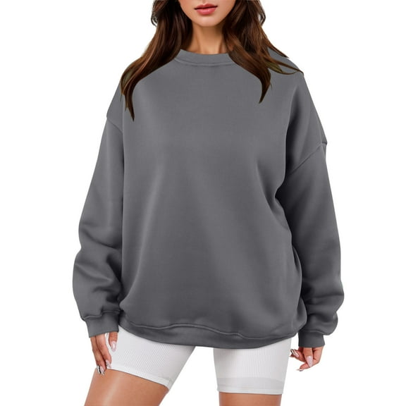 Womens Oversized Sweatshirt Crewneck Loose Fit Long Sleeve Pullover Fall Casual Clothes Hoodie Top Light Sweatshirts Women 2 Peaces Set Women Active Wear Coats Women College Hoodies plus Size