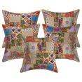 thumbnail image 1 of Stylo Culture Ethnic Cotton Decorative Throw Pillow Covers Mango Yellow 20 x 20 Bohemian Vintage Patchwork Ethnic Sofa Cushion Covers 50x50 cm Home Decor Abstract Square Pillow Cases | Set Of 5, 1 of 1