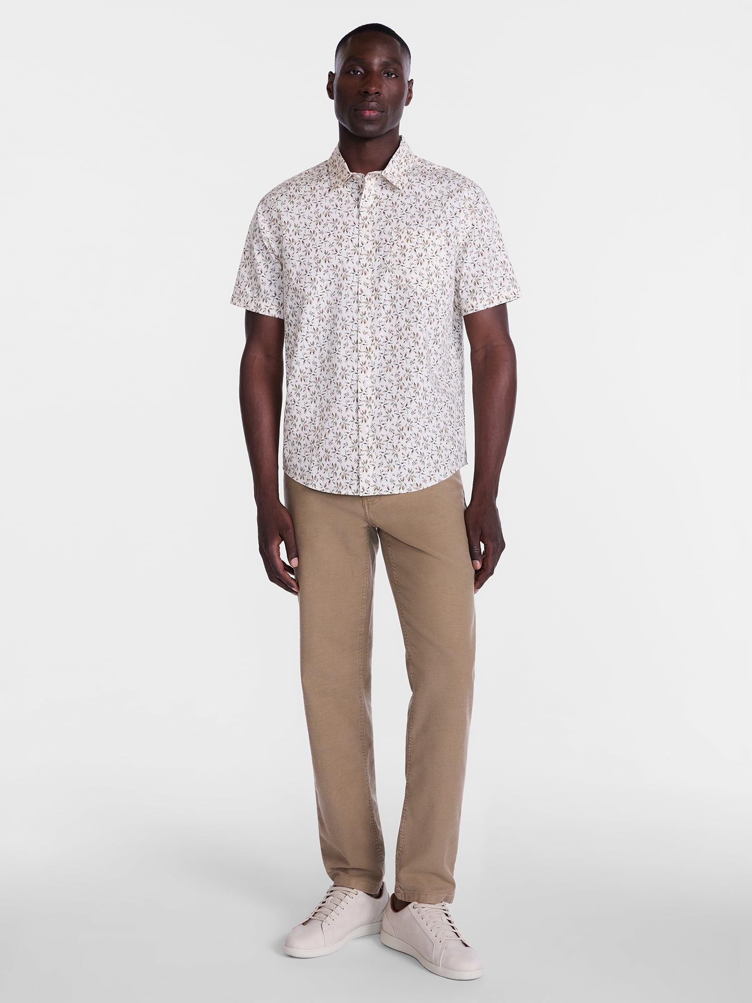George Men's Poplin Shirt with Short Sleeves, Sizes XS-3XL