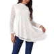 thumbnail image 2 of INSPIRAR CHIC Blusas de Encaje para Mujeres de Manga Larga Cuello Mock Dobladillo Asimétrico Casual Elegante Tallas XL Blanca, 2 of 5