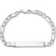 thumbnail image 4 of 14K White Gold Wg Polished Semi-Solid Figaro Id Bracelet (7 X 7) Made In United States dcid135w-7, 4 of 5