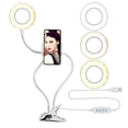 thumbnail image 1 of Support de Lumière pour Bague de Selfie, Support de Téléphone à Clipser; Type Anneau pour Diffusion en Direct, Support Flexible à Rotation à 360 Degrés, 1 of 8