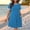 Blue, variant on Womens Short Sleeve Mini Dresses Summer Party Sundress Casual A-Line Plain,Crew Neck Dress for Ladies Beach