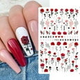 thumbnail image 3 of Flower Nail Stickers for Nail Art 6PCS Rose Nail Art Stickers 3D Self-Adhesive Snake Heart Letter Design Nail Sliders Adhesive Decals for Acrylic Nails DIY Manicure Decorations Accessories E22, 3 of 3