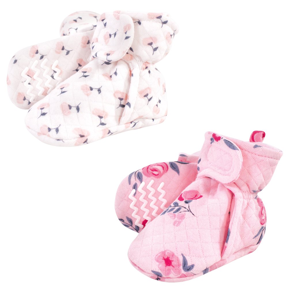 Hudson Baby Hudson Baby Unisex Baby Quilted Booties 2pk, Pink Navy