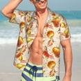 thumbnail image 5 of Lsque Autumn With Birds pattern Hawaiian Shirt for Men, Unisex Summer Beach Casual Short Sleeve Button Down Shirts-X-Large, 5 of 9