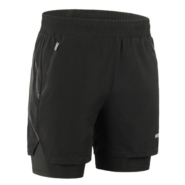 Sports Shorts Men 2 in 1 Running Shorts Quick Drying Breathable Active Training Exercise Jogging Marathon Cycling Shorts