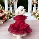 thumbnail image 4 of Vestido de novia para perros pequeños y medianos – Conjunto de fiesta • Visera ligera primavera-verano • Beige rojo negro • Ropa formal transpirable para mascotas • Fácil de poner y quitar • 25cm, 4 of 6
