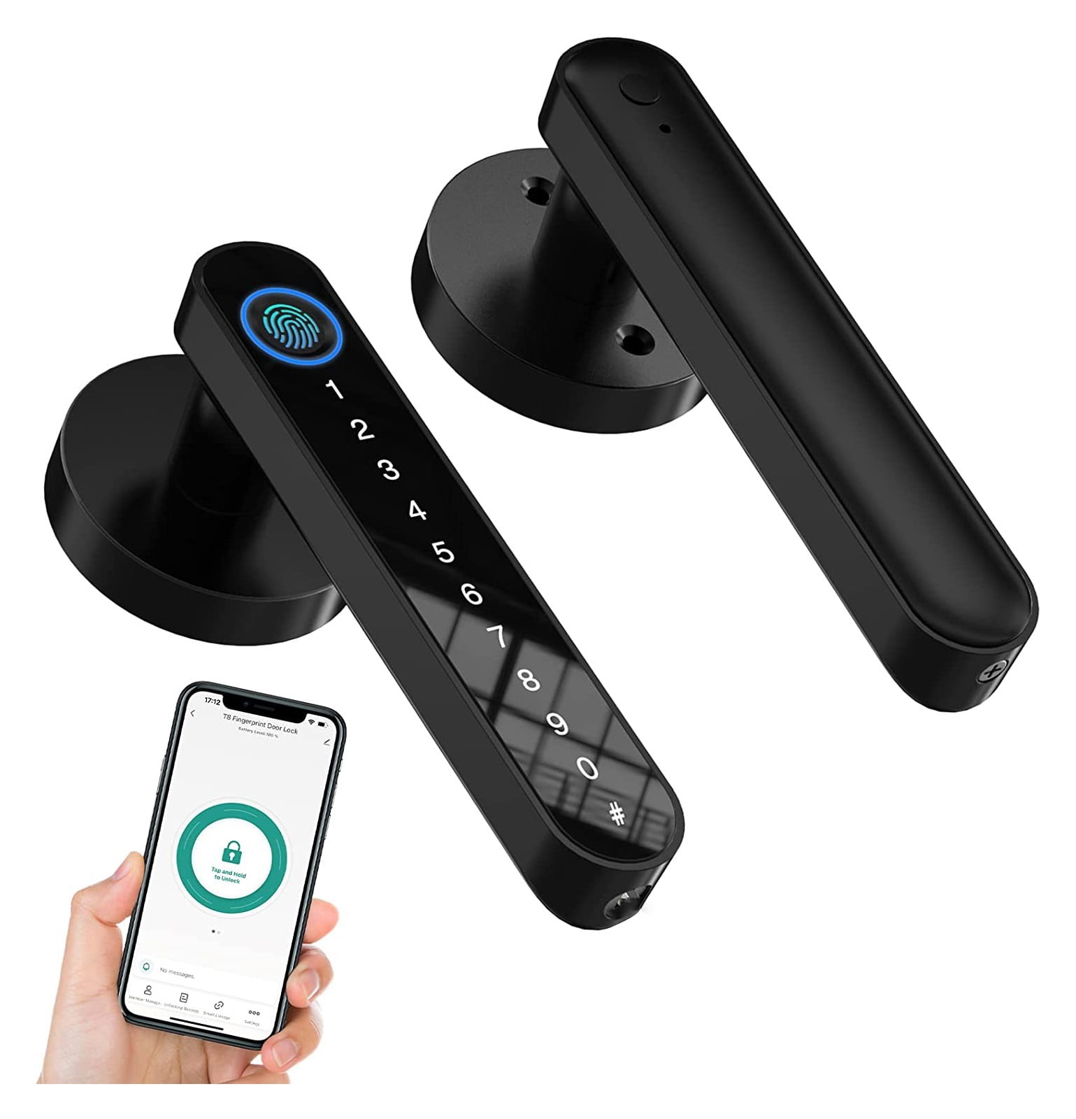 Tuya Fingerprint door lock for Bedroom Apartment Smart Smart Door Lock Password Electronic Digital Lock Keyless Entry Door Knobs ,Easy Installation