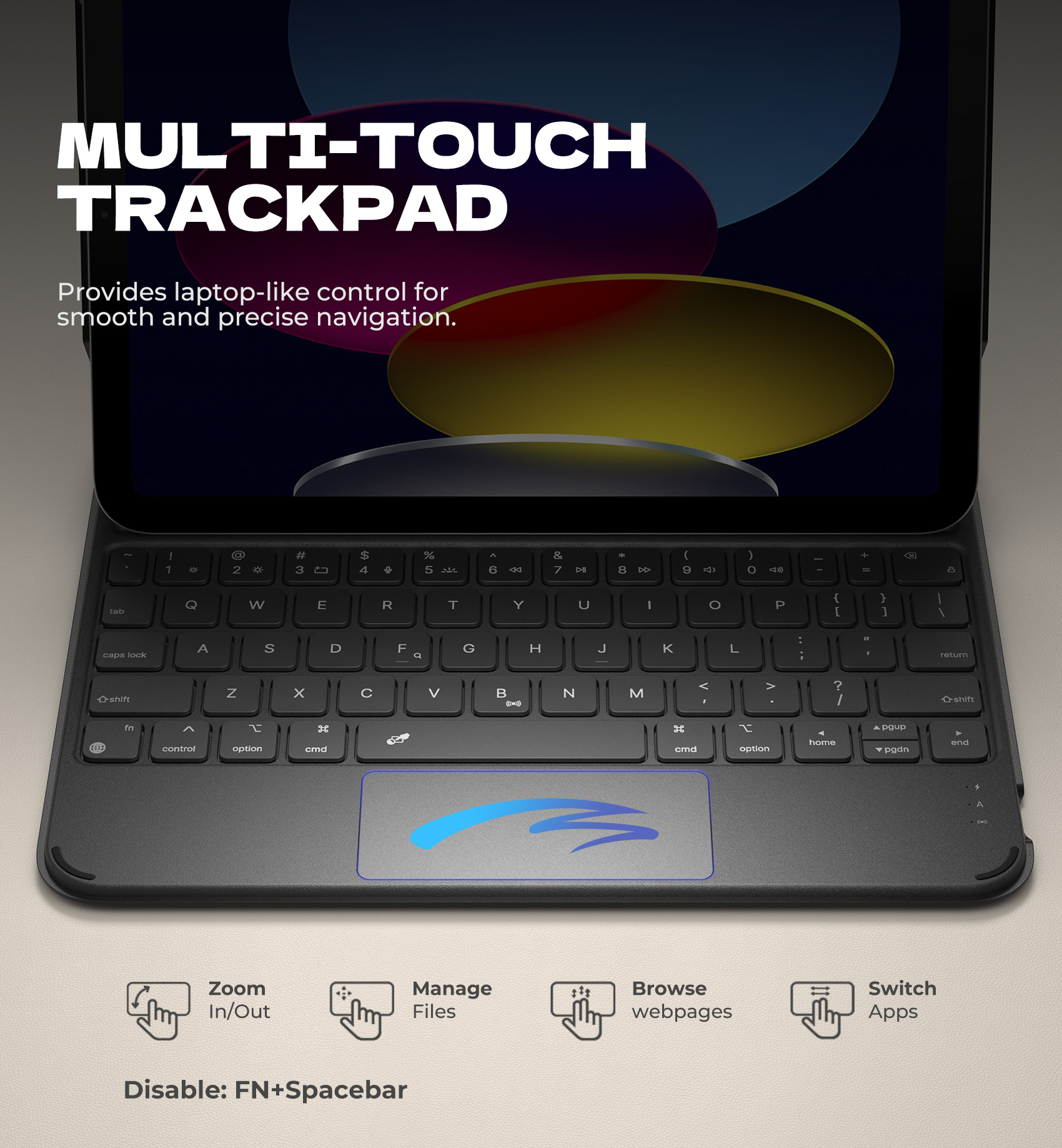 Dexnor iPad 11th/10th Gen Keyboard Case, Black photo 3