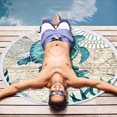 thumbnail image 4 of 1pc Serviette de plage ronde en microfibre pour couverture de plage, serviette de bain, tapis de yoga, couverture de camping, couverture de pique-nique,150 cm (bleu-tortue 2), 4 of 4