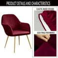 thumbnail image 3 of Shukii Velvet Dining Chair Covers Set of 4 Wine Red Chair Slipcovers Chair Protector Cover, 3 of 6