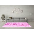 thumbnail image 3 of Ahgly Company Indoor Round Abstract Pink Modern Area Rugs, 5' Round, 3 of 4