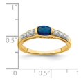 thumbnail image 4 of Auriga Fine Jewelry 14K Yellow Gold Oval East-West Sapphire and Diamond Ring for Women Size 7, 4 of 6