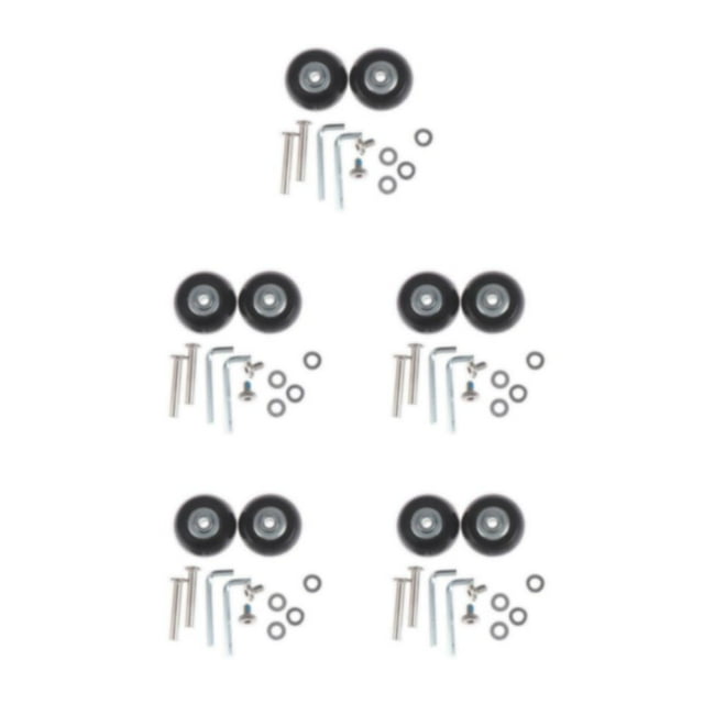 Youkk Enhanced Performance 2Pcs Rubber Luggage Suitcase Wheels Replacement 43mm Thickness 18mm 5Set