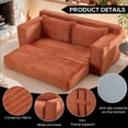 thumbnail image 2 of Leumius Convertible Loveseat Compression Sofa for Living Room,Corduroy 2 Seater Couch Memory Foam Sofa for Small Spaces,Apartments,Office,Orange, 2 of 8