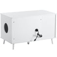thumbnail image 7 of Cat Litter Box Enclosure, 3 Door Hidden Litter Box Furniture with 2 Compartments, Plug, Wooden Pet Crate House Side End Table, Storage Cabinet Bench, Fit Most Cat for Living Room, Bedroom, 7 of 7