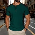 thumbnail image 4 of Fancifize Henley Shirts for Men Button V Neck T-Shirt Casual Summer Short Sleeve Athletic Workout Tops Moisture Wicking Tee, 4 of 5