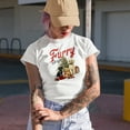 thumbnail image 2 of Furry & Bright with Vintage Christmas Tree, Dogs & Presents Art Merch Gift, Baby Blue T-Shirt, 3XL, 2 of 5