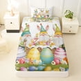 thumbnail image 3 of Erosebridal Cute Rabbit Kids Twin Sheet Sets,Cartoon Gnome Colorful Easter Eggs Bedding For Girls Teens 3-Piece, 3 of 6