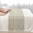 thumbnail image 2 of Colorful Stripes Bed Runner for Twin Size Bed, Watercolor Rainbow Farmhouse Vintage Linen Soft Bedding Scarf Bedding Protector Slipcover Sofa Throw for Bedroom Hotel Guesthouse, 2 of 8