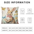 thumbnail image 5 of SHERONV Spring Easter Pillow Covers  Cute Bunny Throw Pillow Covers Lovely Rabbit Poppy Flowers Pillowcase Floral Butterfly Cushion Case for Sofa Outdoor Patio 20x20in, 5 of 5