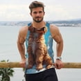 thumbnail image 6 of KLL Cartoon Cloud Puppy Print Men's Muscle Gym Workout Stringer Tank Tops Bodybuilding Fitness T-Shirts Tank Tops Men-3X-Large, 6 of 7