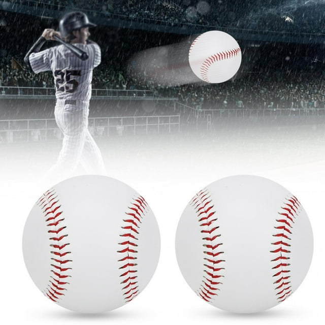 Balle de Baseball Souple, Bâton en Alliage d'Aluminium, avec Base en PVC, Haute Élasticité, PU Résistant à l'Usure avec Remplissage, Balle d'Entraînement, 2 Pcs Balles de Softball pour Bâton de Baseball