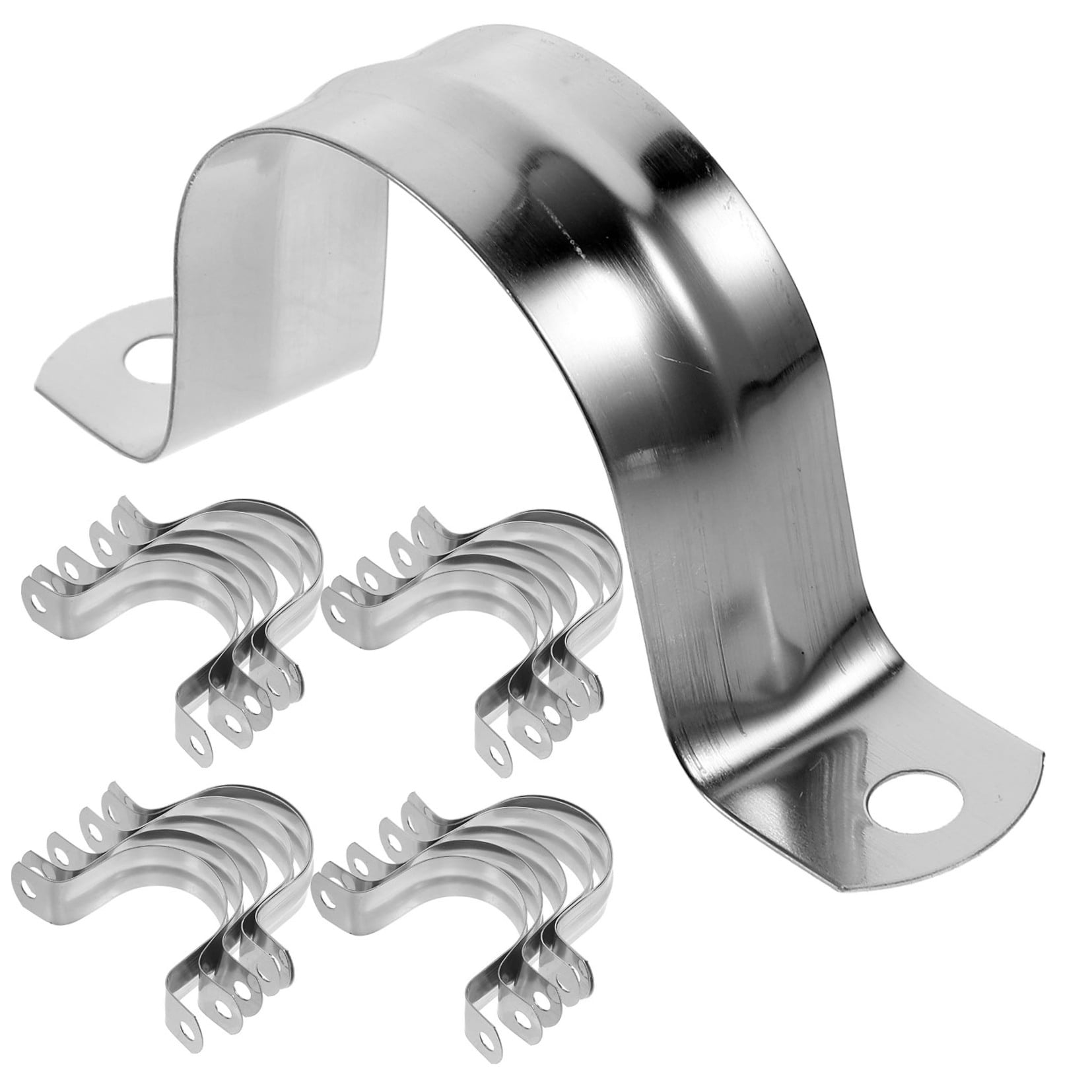 COMPUKAS 100Pcs Stainless Steel U Clamp Metal Tube Clamps Heavy Duty for Wire Cable Installation