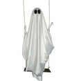 thumbnail image 1 of Hanging Swinging Ghost with String Lights, Spooky Cute Outdoor Decorative Figure, Haunted Illuminated Display for Porch Yard Tree Front Lawn Halloween, 1 of 6