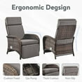 thumbnail image 5 of PARKWELL Outdoor Patio Recliner Chair,Adjustable Rattan Reclining Lounge Chair with Cushion, Gray, 5 of 9