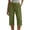 Army Green -BP16, variant on Linen Capri Pants for Women Cotton Linen Casual Summer 2026 Cute Petite Elastic Waist Cropped Trouser Black L