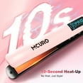 thumbnail image 3 of MCURO 1 inch Hair Straightener, Flat Iron for Hair Infused with Keratin, Dual Voltage Flat Iron, Hair Styling Tools, Pink, 3 of 9