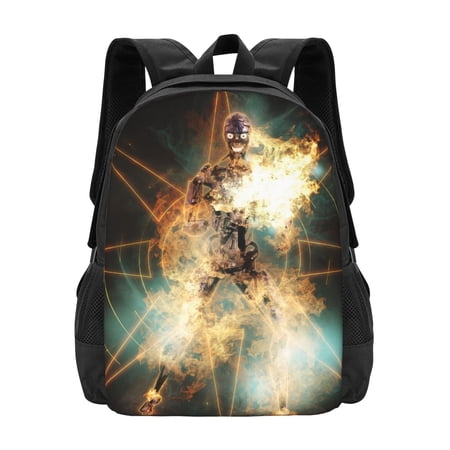 DouZhe Lightweight Backpack, Science Fiction Robot Cyborg Prints Travel Outdoor Hiking Bag School Bookbag Casual Daypack Backpacks for Women Men