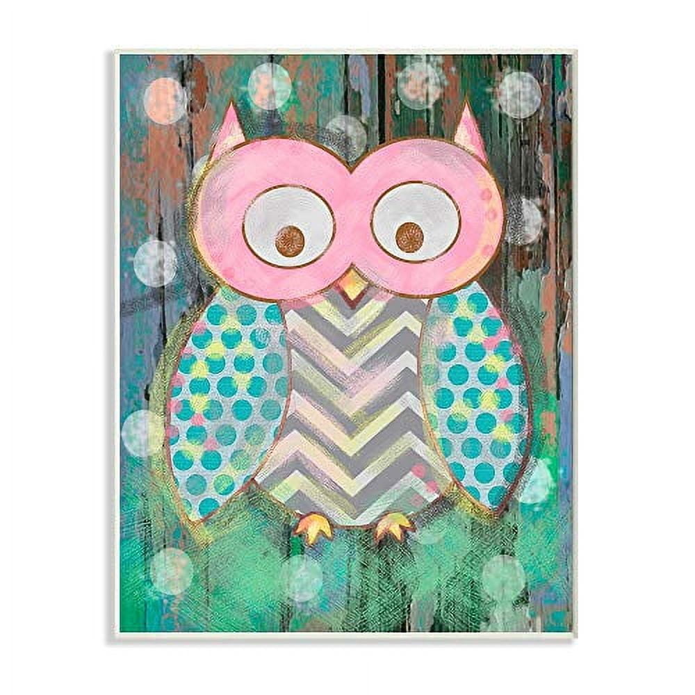 The Kids Room by Stupell Distressed Woodland Owl Wall Plaqueby Reesa Qualia