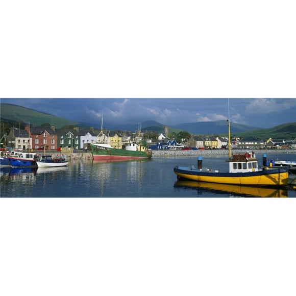 Posterazzi DPI1798892 Boats Moored At A Harbor Dingle Harbor Dingle Peninsula County Kerry Republic of Ireland Poster Print by The Irish Image Collection, 34 x 11