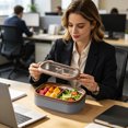 thumbnail image 3 of TAROFIIH Cute Bear-Shaped 304 Stainless Steel Lunch Box – Double-Compartment, Airtight, Portable Lunch Box – Lunch Box – Outdoor Snack and Fruit Compartment Lunch Box, 3 of 5