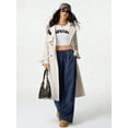thumbnail image 4 of Women'S Wide Leg Pants Corduroy High Waist Palazzo Pants Comfy Baggy Trousers Navy Blue M, 4 of 9