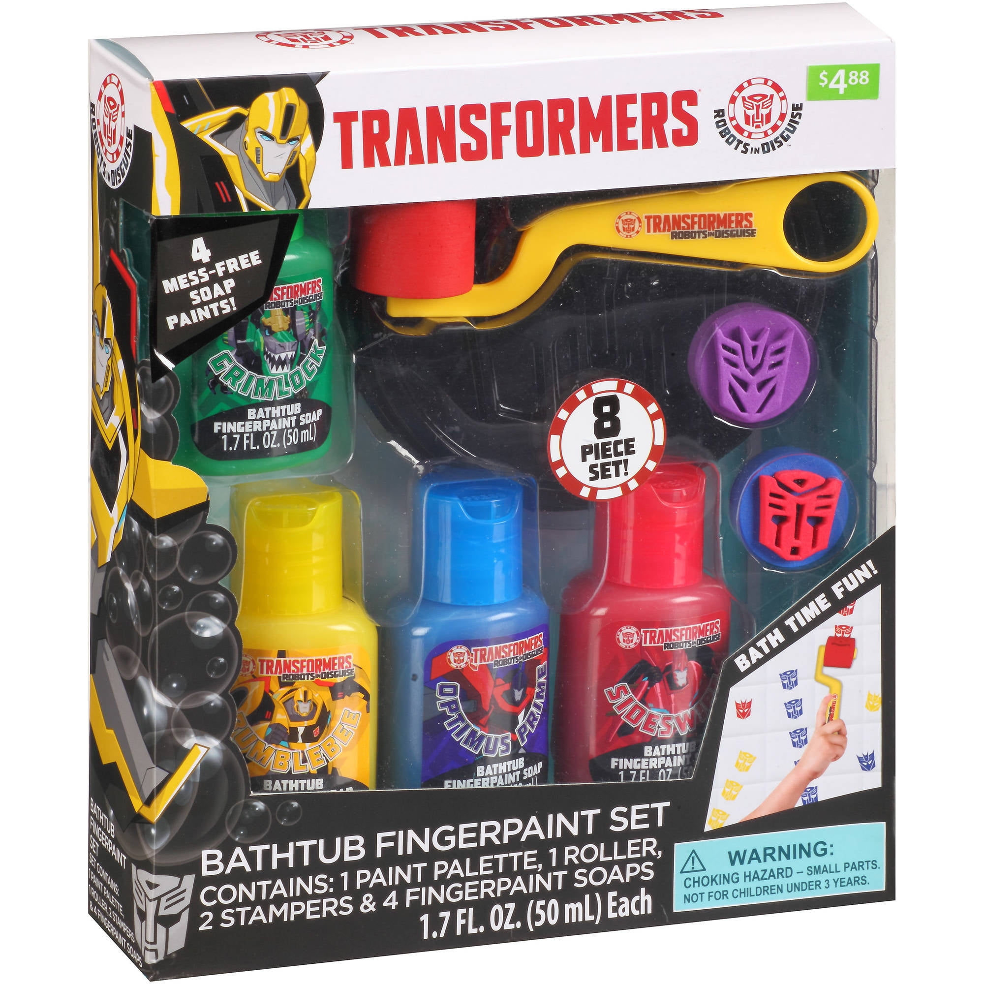 Transformers Bathtub Fingerpaint Gift Set 8 Pc Com