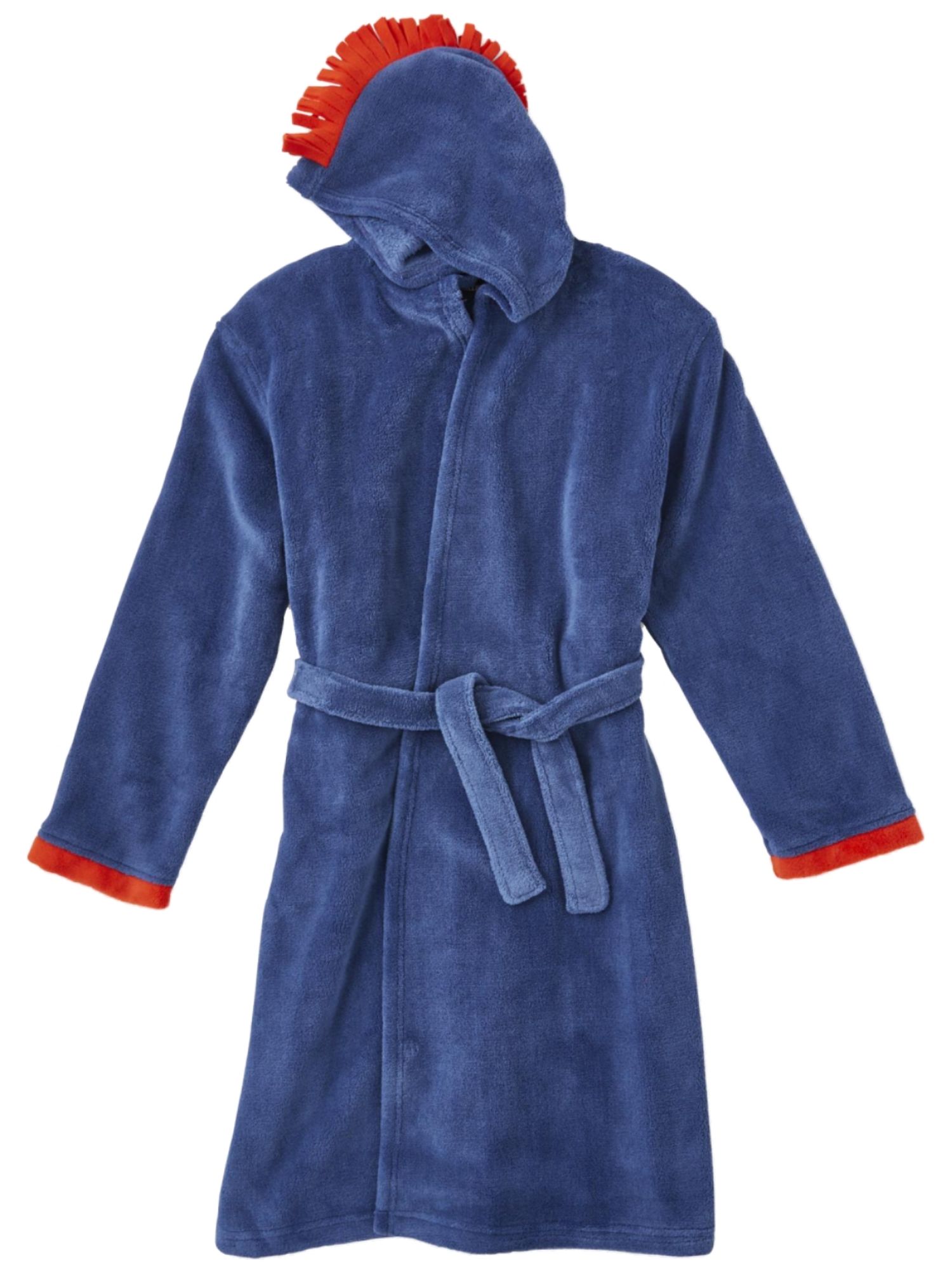 Joe Boxer Boys Blue Plush Fleece Bathrobe Mohawk Hooded Bath Robe