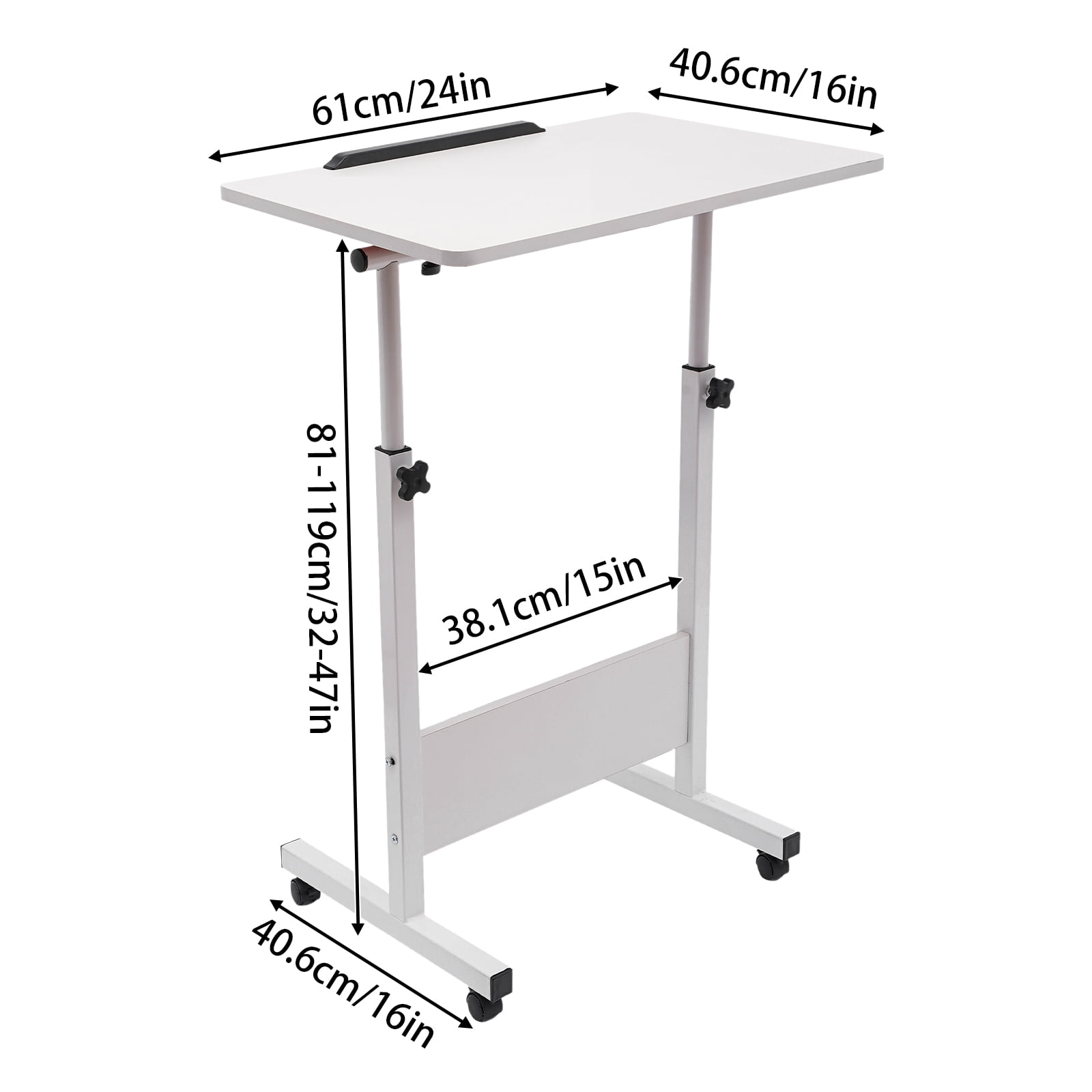 Fichiouy Mobile Standing Desk Adjustable Standing Desk Converter with Wheels Rolling Desk Laptop Cart for Home Office