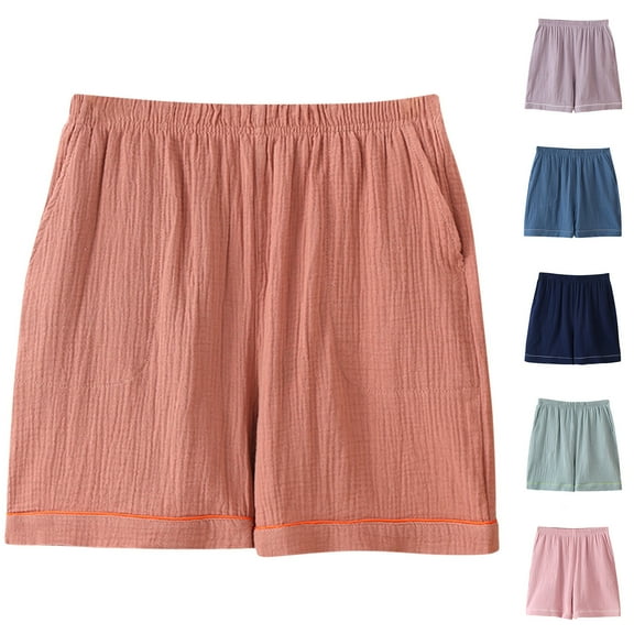 Women's Plus Size Sleep Shorts Akafmk Women's Pajama Shorts Soft Sleepwear Bottom Shorts Home Shorts Lightweight Loungewear Shorts with Pockets